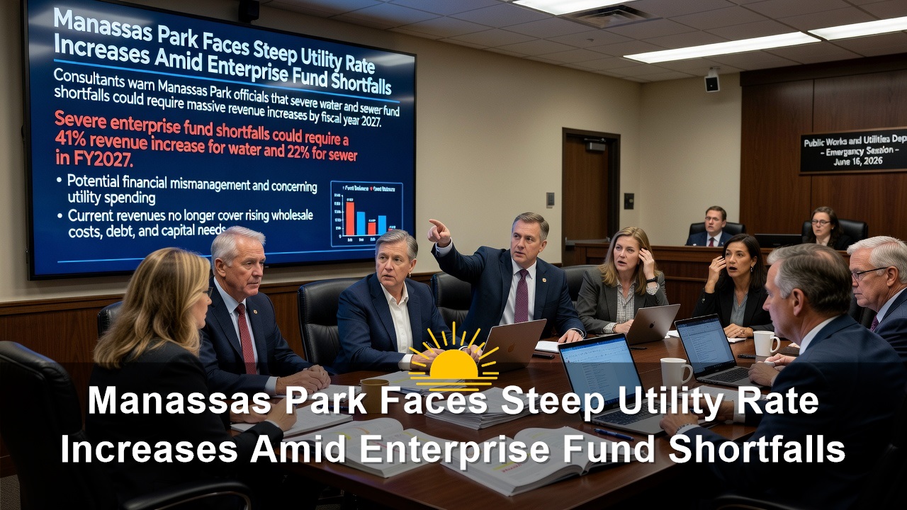 Manassas Park Faces Steep Utility Rate Increases Amid Enterprise Fund Shortfalls