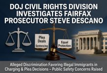 DOJ Civil Rights Division Launches Investigation into Fairfax County Commonwealth’s Attorney Steve Descano for Alleged Discrimination in Favor of Illegal Immigrant Defendants