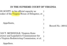 Virginia Democrats File Typo-Riddled Motion Seeking U.S. Supreme Court Review After State Court Strikes Down Redistricting Amendment
