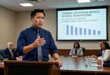 Teacher Addresses Arlington School Board on Thomas Jefferson Middle School Renovations