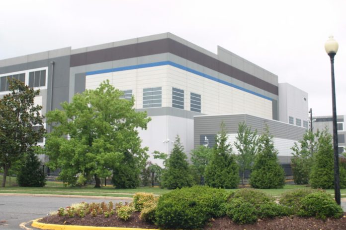 A data center in Prince William County, Virginia that does not produce its own power generation on site. (Photo by Shannon Heckt/Virginia Mercury)