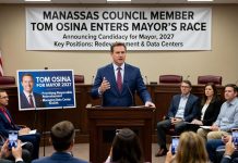 Manassas Council Member Tom Osina Enters Mayor’s Race